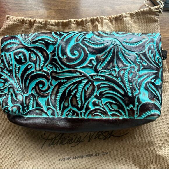 Patricia Nash Valerie Turquoise leather Clutch - Picture 7 of 7